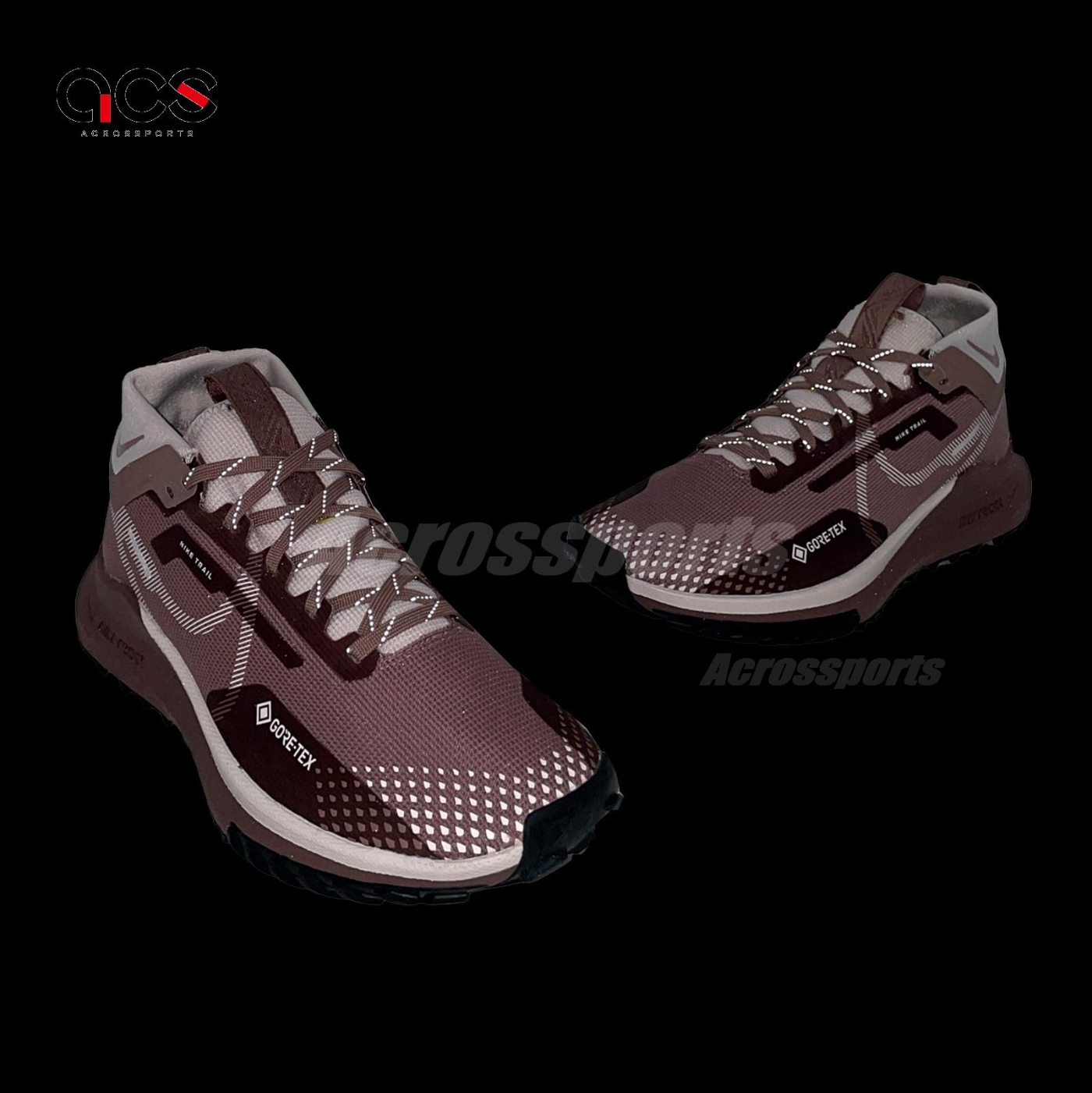 Nike 防水越野跑鞋Wmns React Pegasus Trail 4 GTX 女鞋紫戶外機能