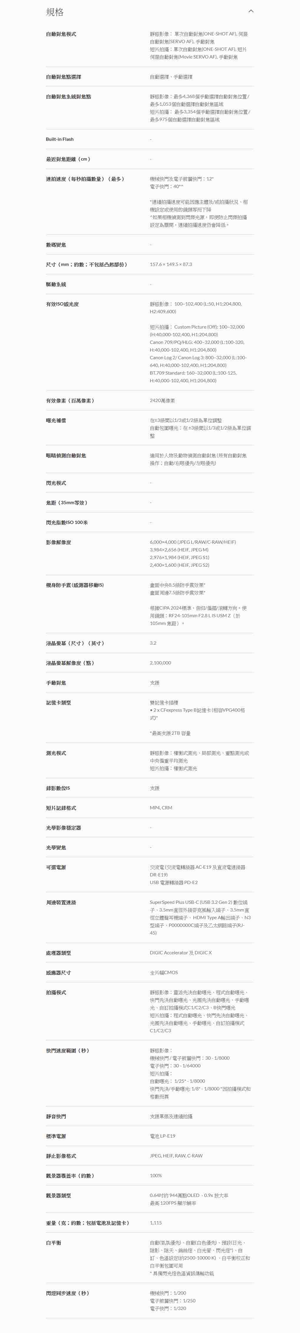 Canon佳能 EOS R1 - 詳情5