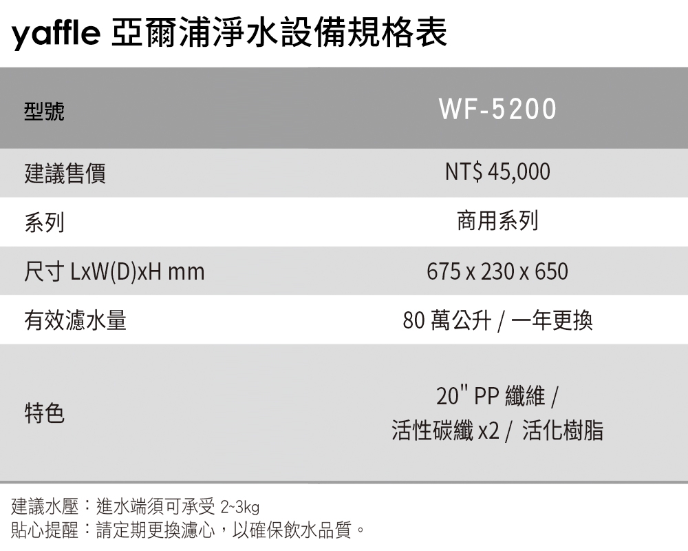 Yaffle亞爾浦 WF-5200 - 詳情5