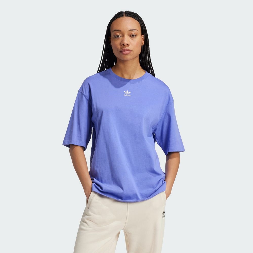 ADIDAS ORIGINALS ESS BOYFR TEE 三葉草女短袖上衣-紫藍-IY7327 | adidas | Yahoo購物中心