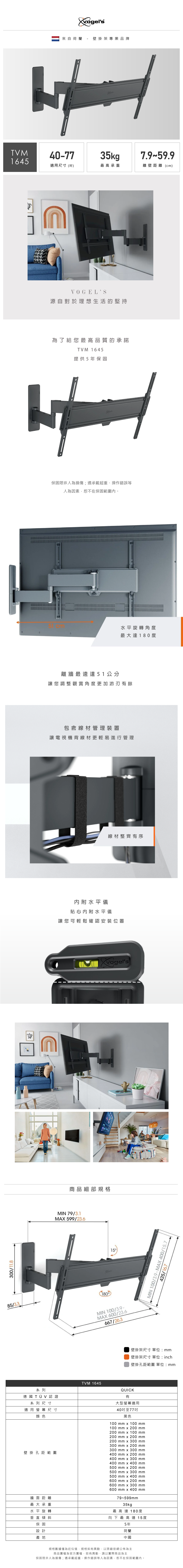 Vogels TVM 1645 - 詳情2