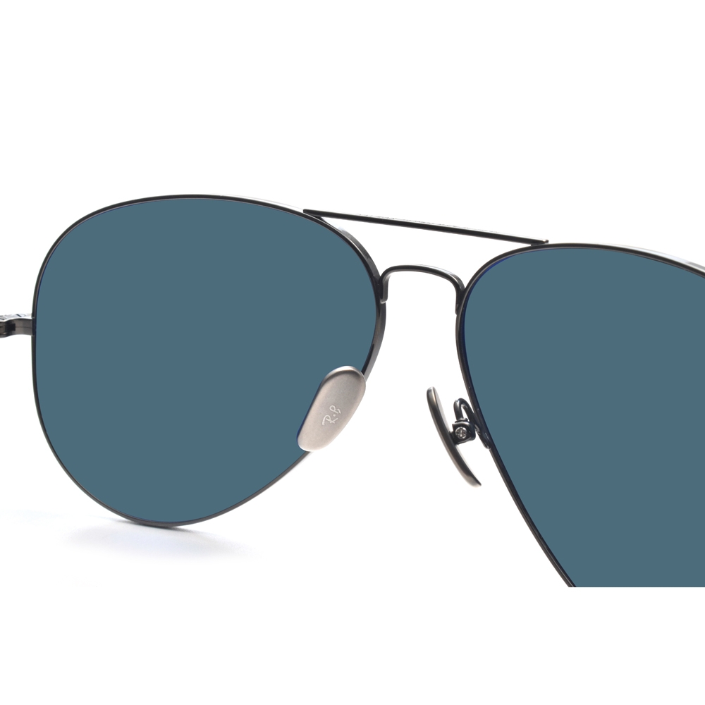 RayBan 鈦金屬飛官框偏光太陽眼鏡/槍藍偏光鏡片#RB8089 165S2