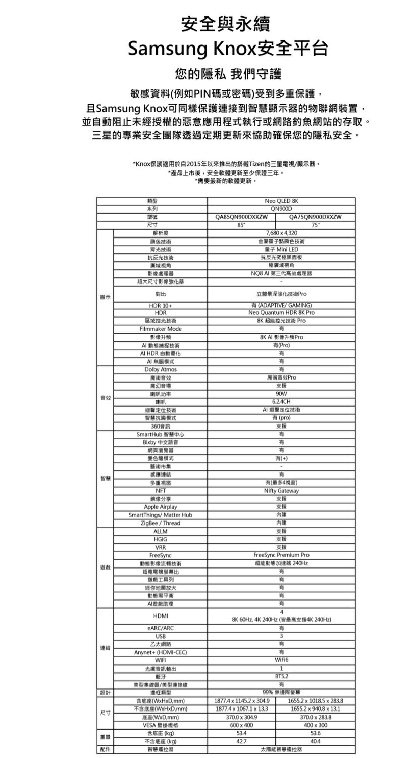 SAMSUNG三星 QA85QN900DXXZW - 詳情2