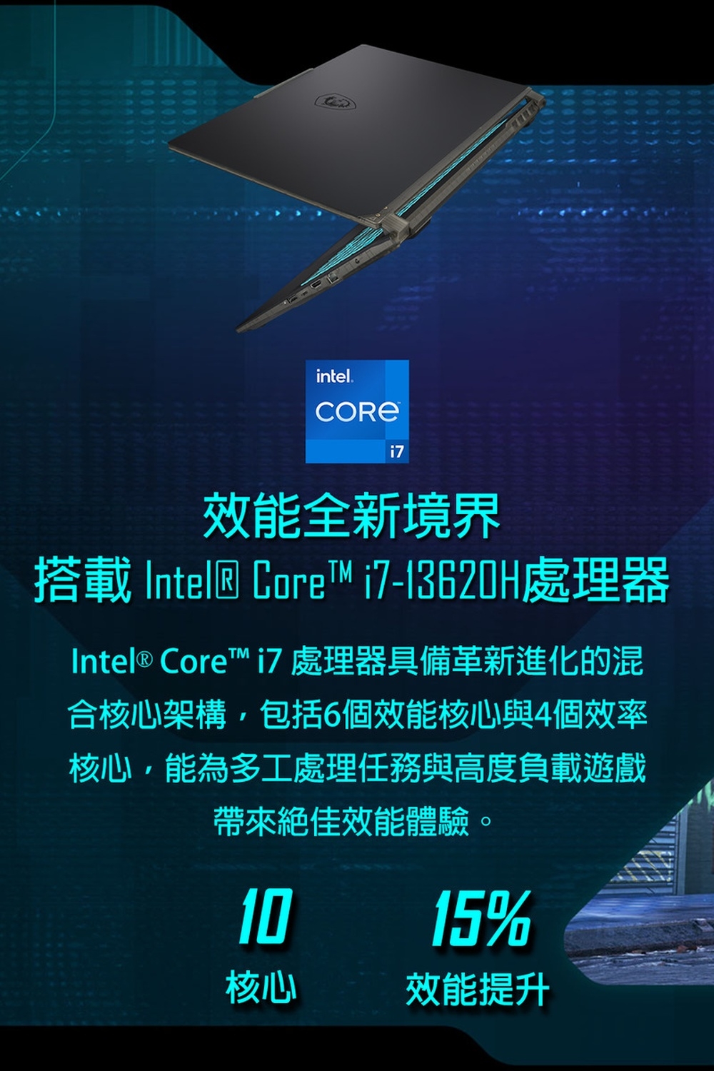 MSI微星 Cyborg 15 Black Edition A13VE-2468TWNN 15.6吋 電競特仕筆電 (i7-13620H/16G+16G/2TB SSD/RTX4050/W11)