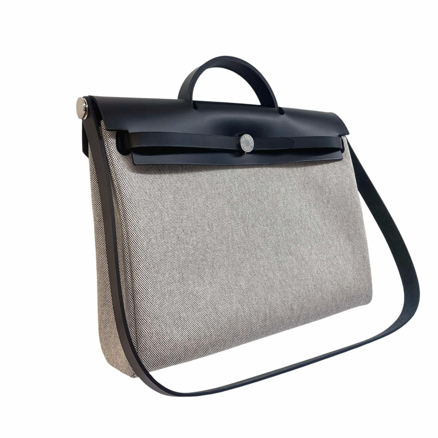 HERMES 愛馬仕HERBAG MESSENGER 39 VIKING/VACHE帆布拼牛皮肩