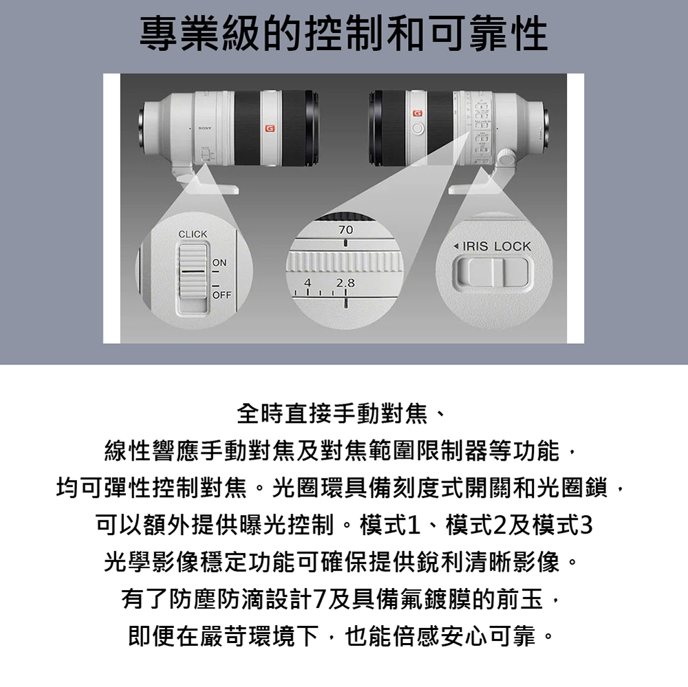 SONY索尼 SEL70200GM2 FE 70-200mm F2.8 GM OSS II - 詳情4