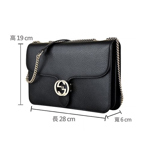 GUCCI 古馳 Marmont雙G金屬LOGO牛皮鏈帶扣式斜背包