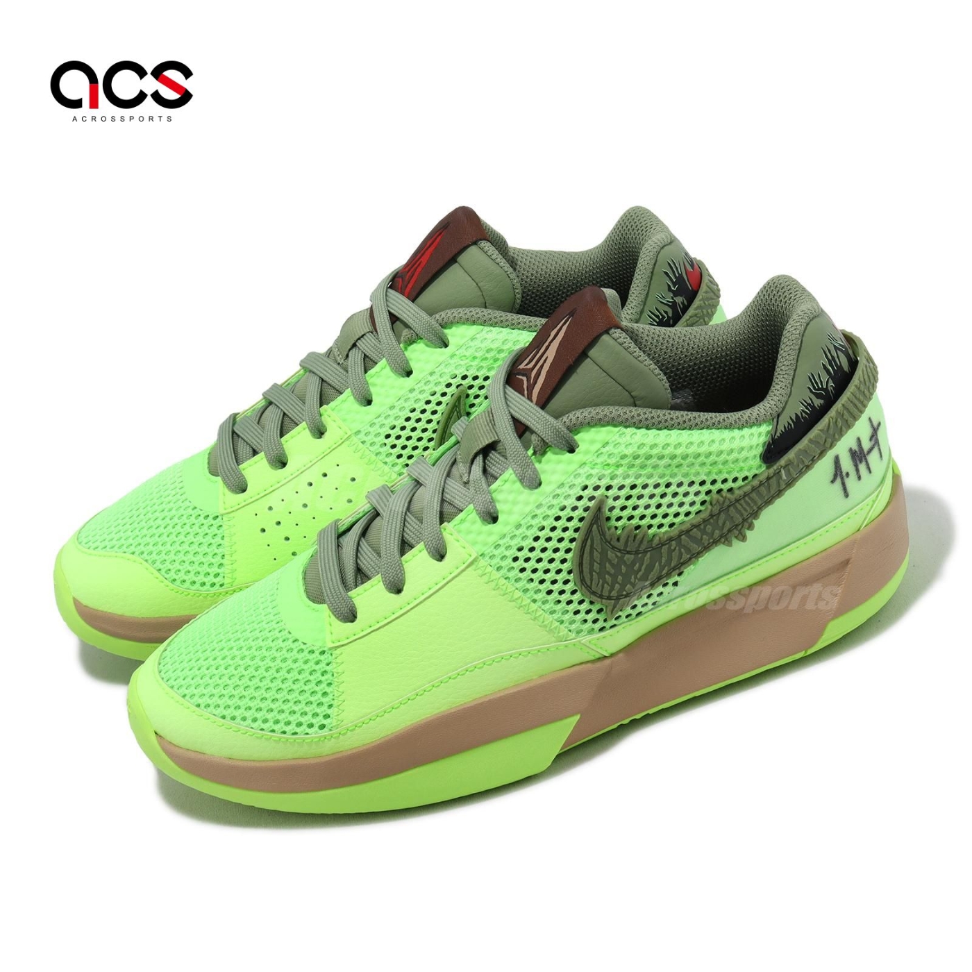 Nike 籃球鞋JA 1 GS 萬聖節Zombie 殭屍綠灰女鞋大童鞋莫蘭特FV6097-300