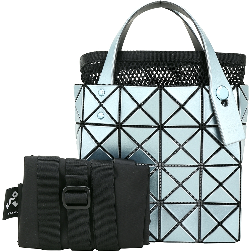 ISSEY MIYAKE 三宅一生BAOBAO LUCENT BOXY 4x4 金屬感皮質幾何手提托特