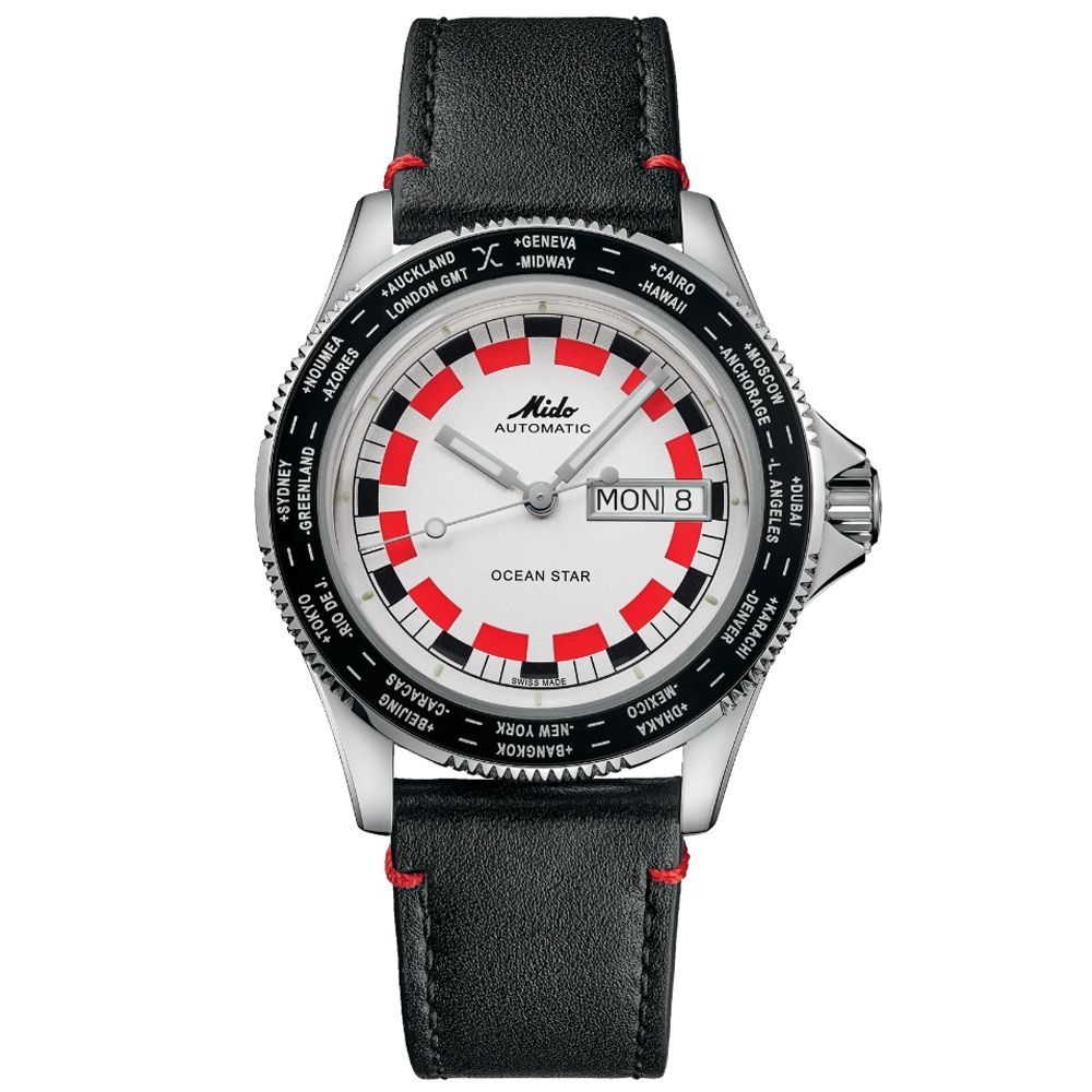 MIDO美度官方授權OCEAN STAR Worldtimer 海洋之星GMT雙時區機械腕錶聖誕節禮物送禮40.5mm/M0268301603000  | Ocean Star 海洋之星| Yahoo購物中心