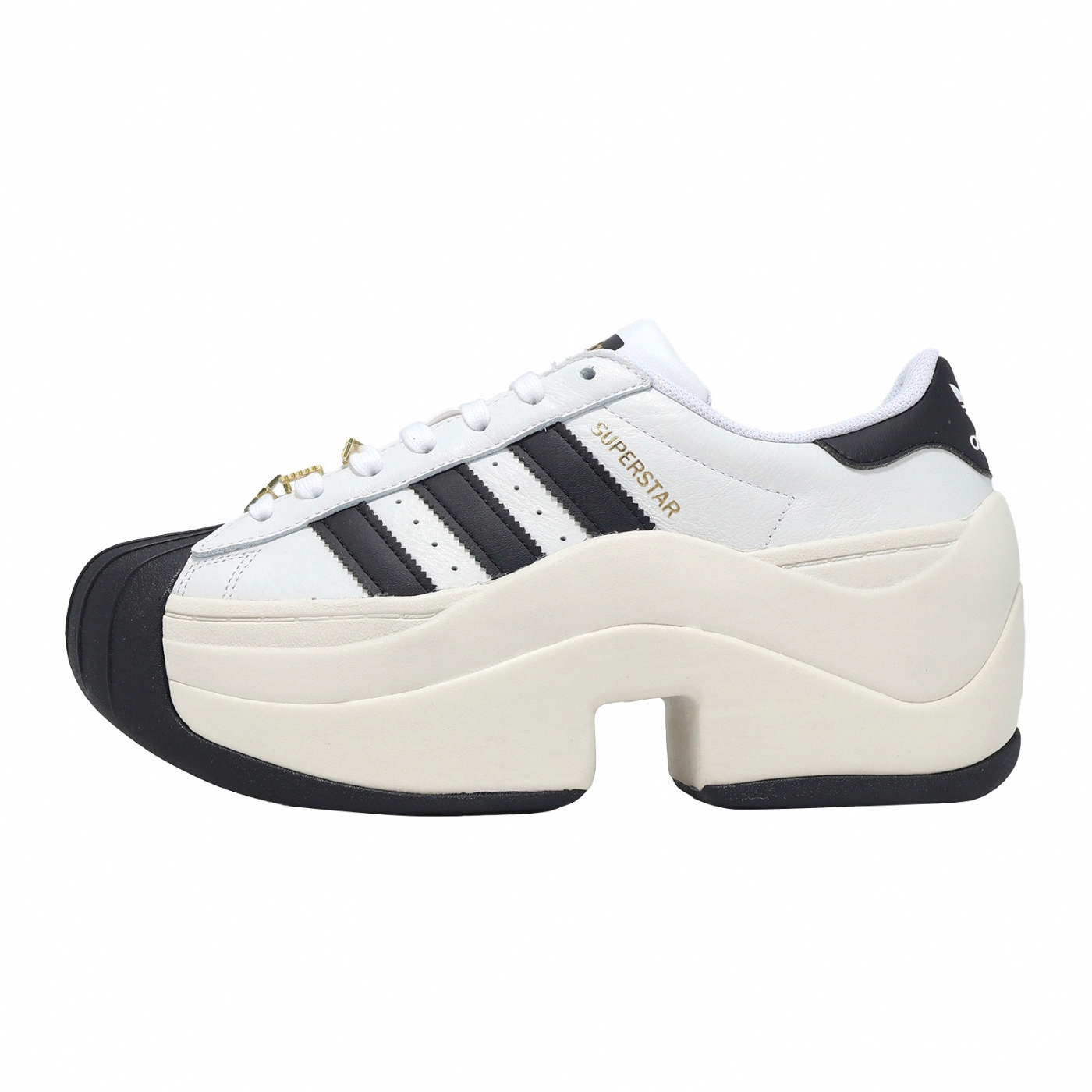adidas 愛迪達休閒鞋Superstar Bold 女鞋白黑厚底增高復古貝殼鞋JR9895