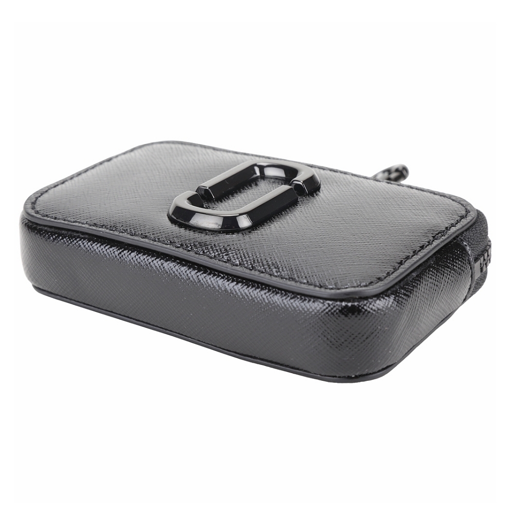 【未使用品】MARC JACOBS The Nano Snapshot MARC JACOBS Nano Snapshot Charm 防刮牛皮萬用吊飾零錢/鑰匙包(黑色
