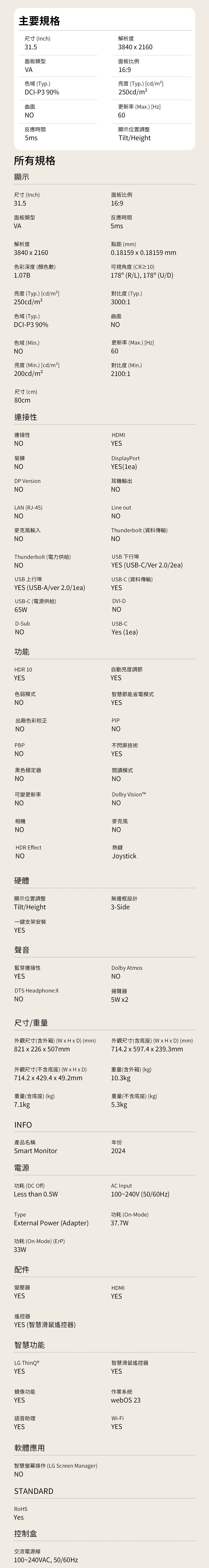 LG樂金 32SR75U-W - 詳情4
