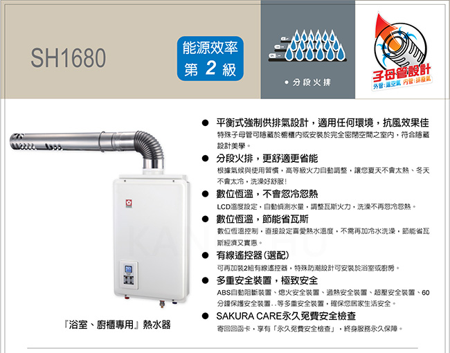 SAKURA櫻花牌 SH-1680 - 詳情5