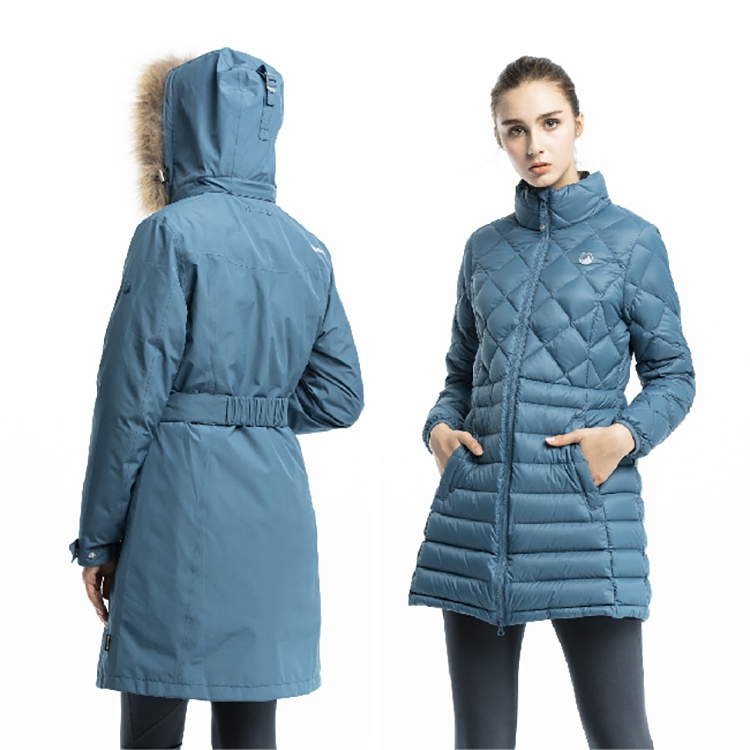 Hilltop 山頂鳥女款GORE-TEX二合一防水羽絨長大衣F21F81藍綠| Yahoo