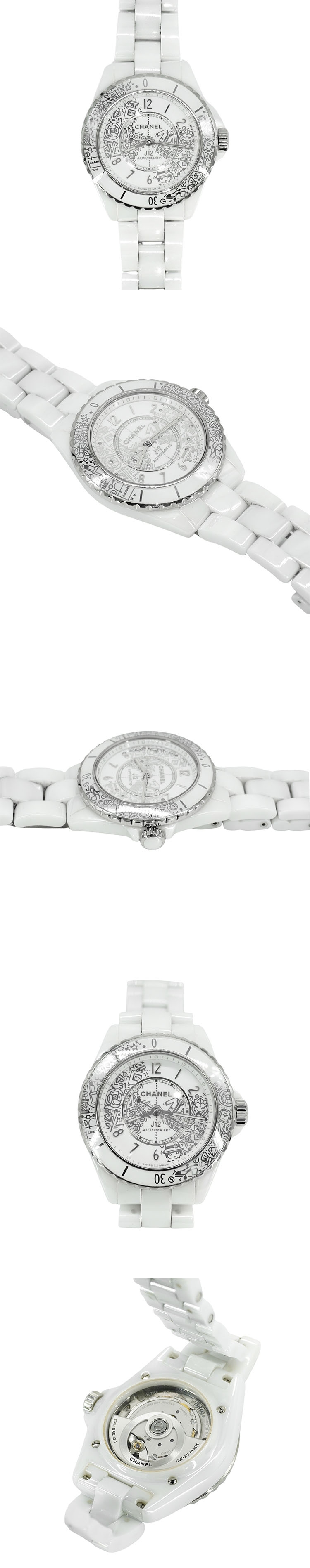 Chanel 香奈兒展示品J12 20週年限量款圖騰陶瓷錶-38mm(白) | CHANEL