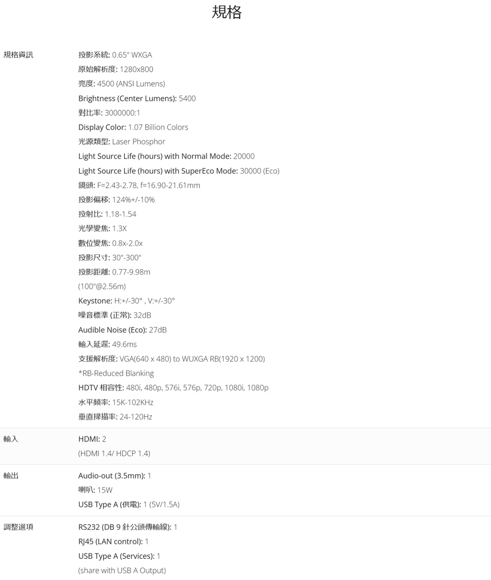 ViewSonic優派 LS630W - 詳情5