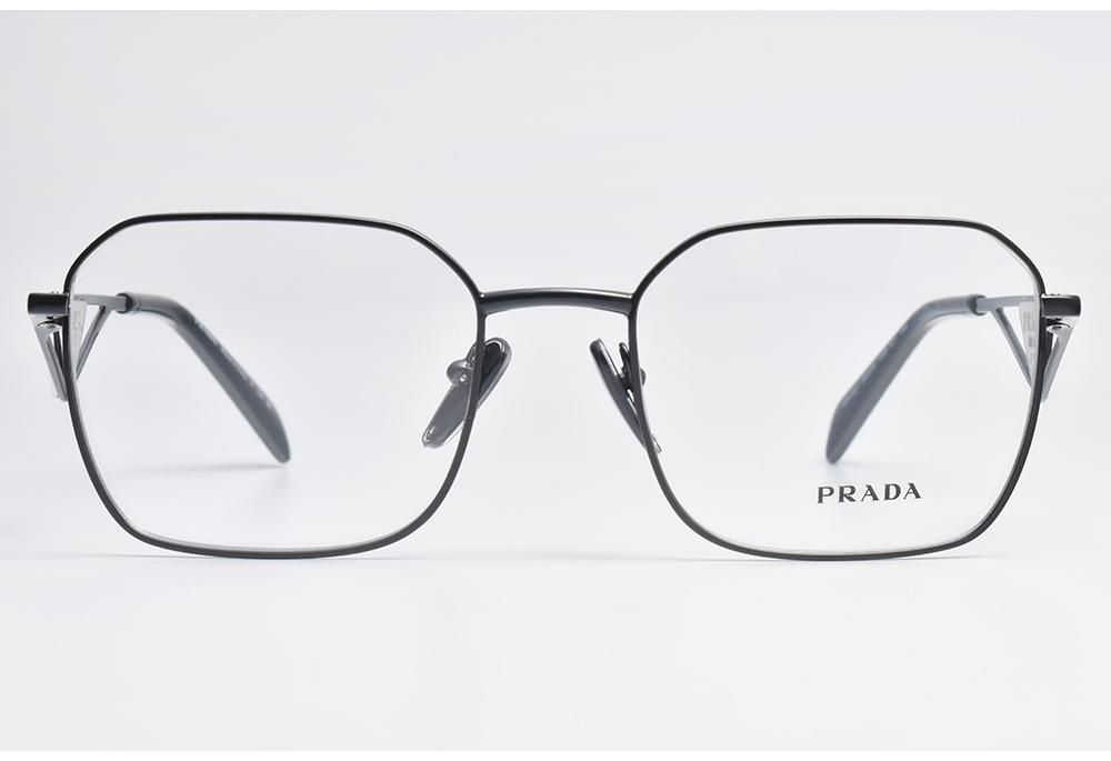 PRADA 眼鏡 PRADA 經典三角LOGO造型方框光學眼鏡/黑#VPR A51 1AB1O1-53mm