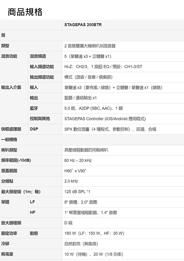 YAMAHA山葉 STAGEPAS 200 BTR - 詳情6