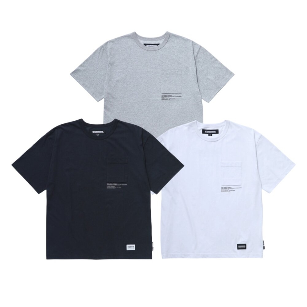 Neighborhood Sheltech Crewneck - P Ss 灰/白/黑小口袋短袖251BWNH