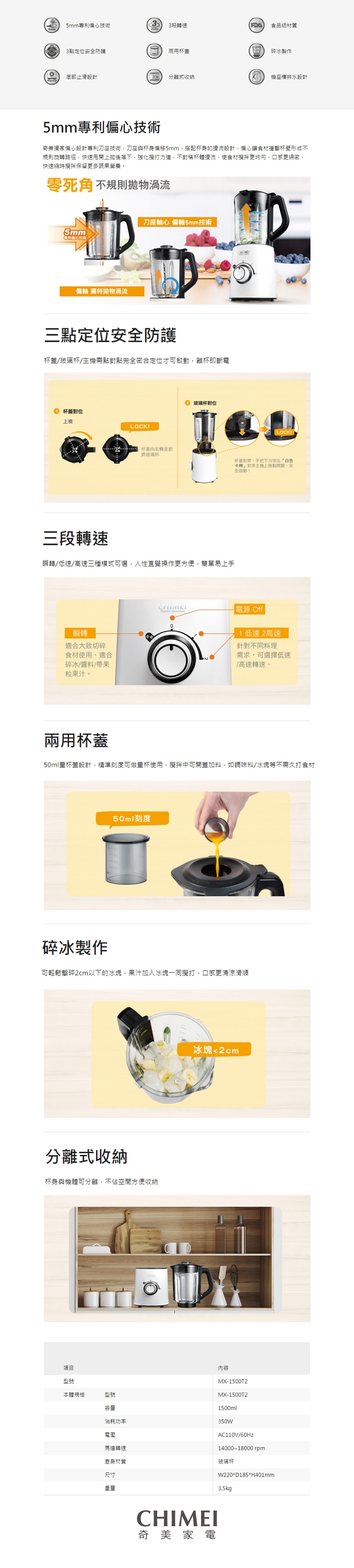 CHIMEI奇美 MX-1500T2 - 詳情1