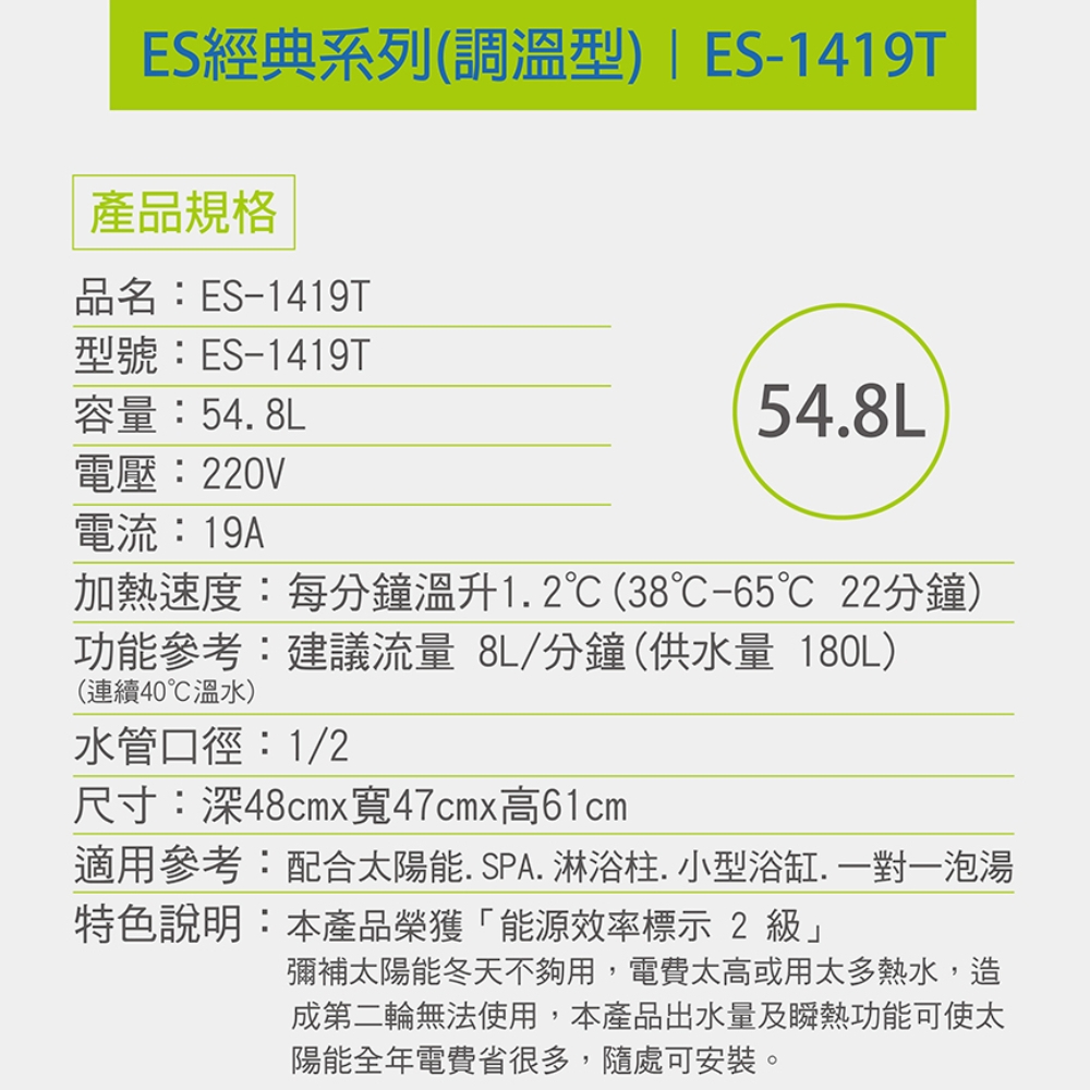 怡心牌 ES-1419T - 詳情3