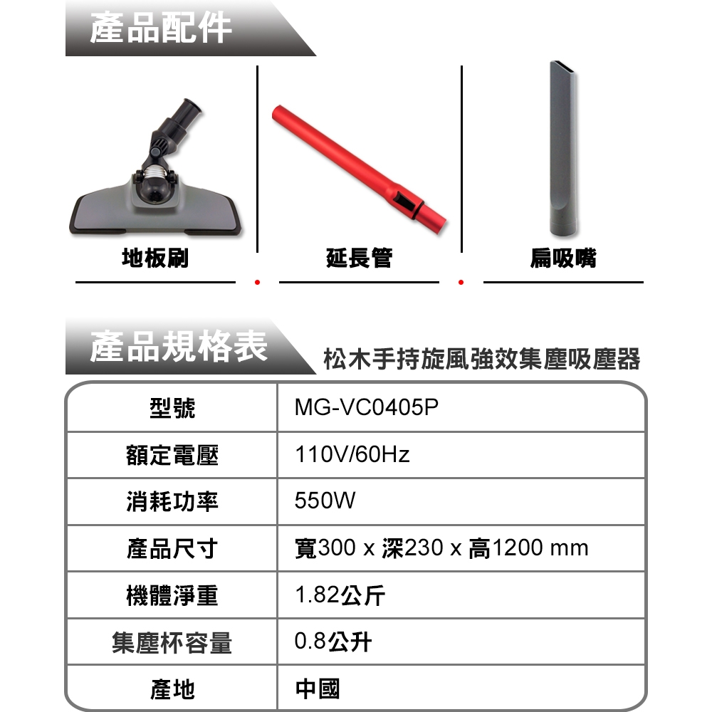 MATRIC松木家電 MG-VC0405P - 詳情3