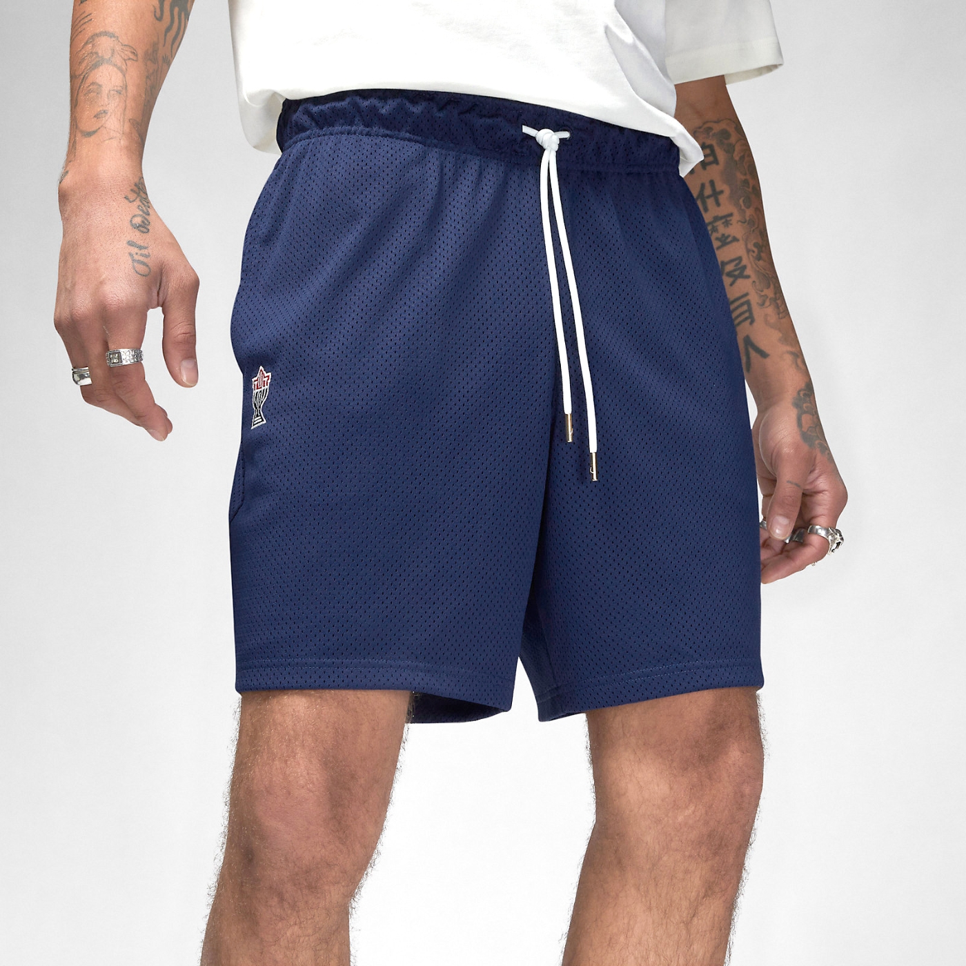 Nike 短褲Jordan x Trophy Room Shorts 男款藍紅球褲網眼喬丹聯名款