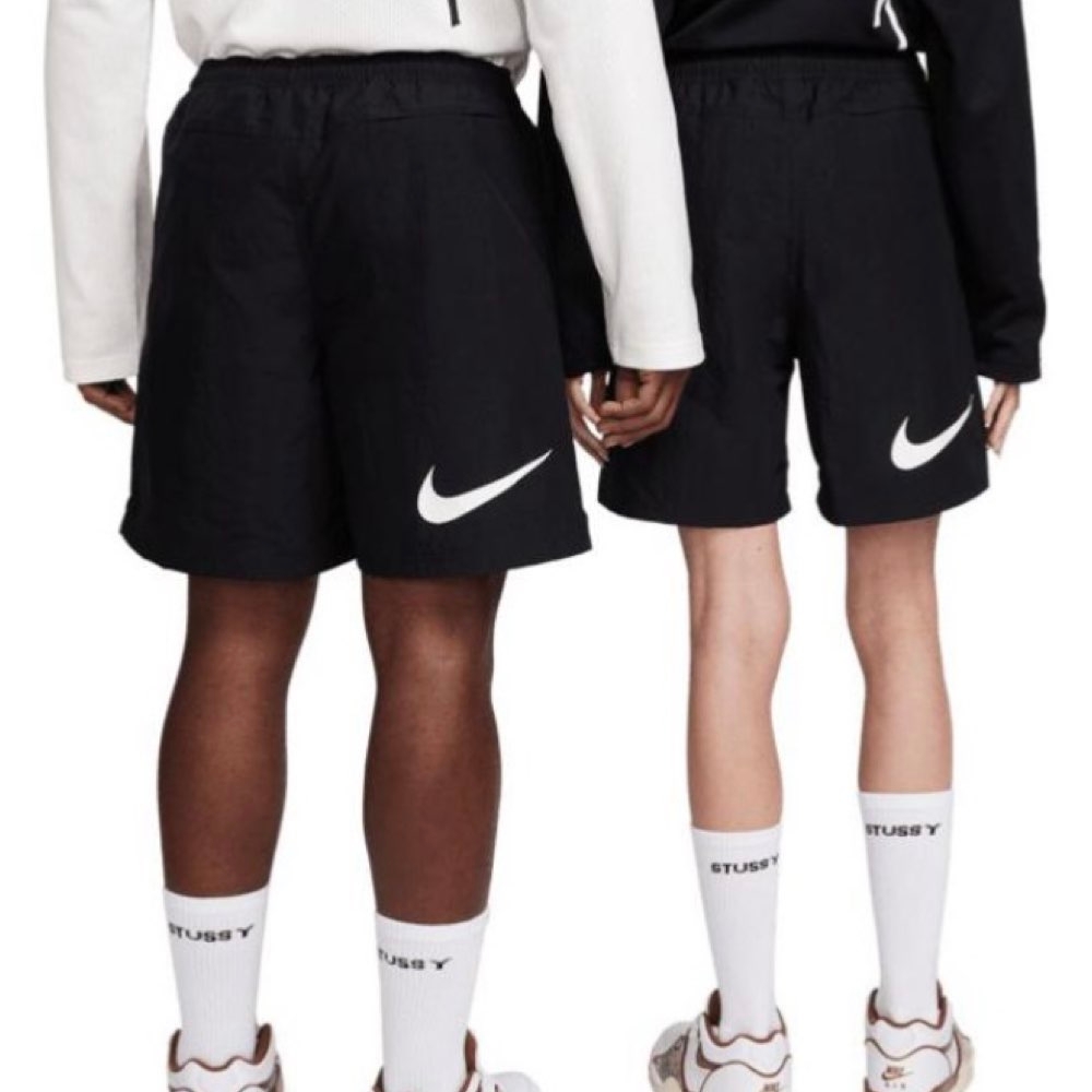Stussy x Nike Nylon Short 聯名款短褲黑色/螢光綠褲子經典短褲防水