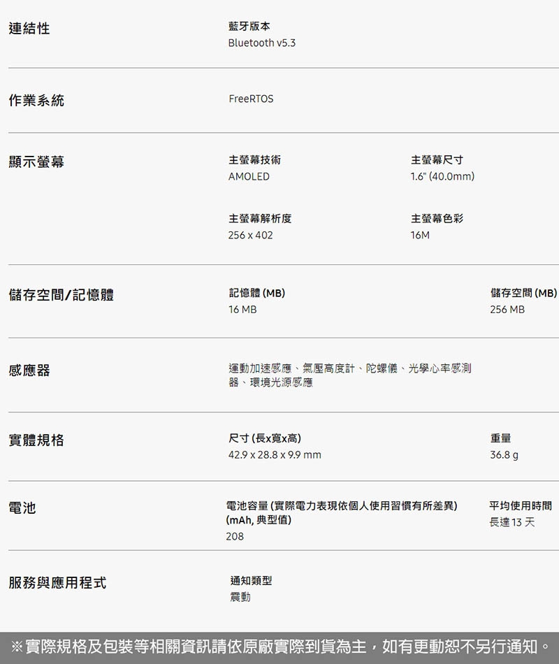 SAMSUNG三星 Galaxy Fit3 - 詳情3