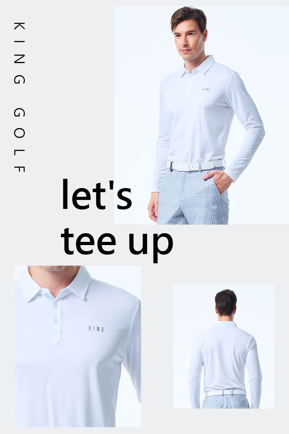 KING GOLF】男款薄款菱格線條印圖長袖POLO衫/高爾夫球衫-白色| 短袖上衣| Yahoo購物中心