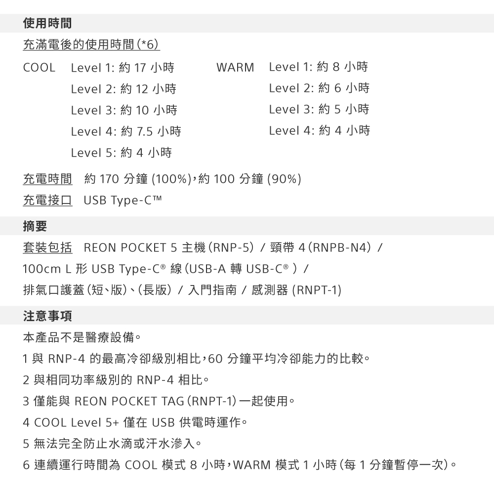 SONY索尼 Reon Pocket 5 - 詳情4