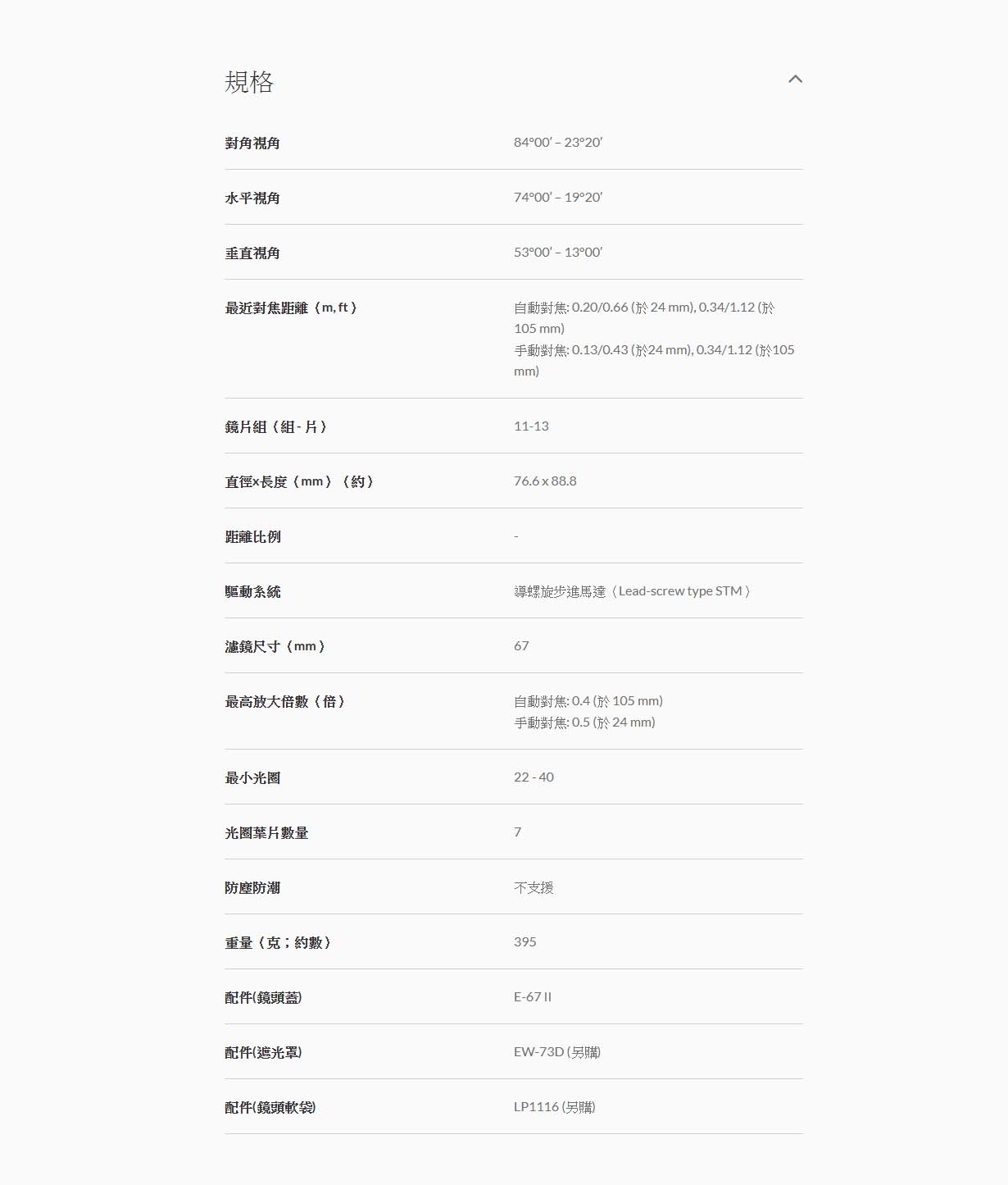 Canon佳能 RF 24-105mm F/4-7.1 STM - 詳情1