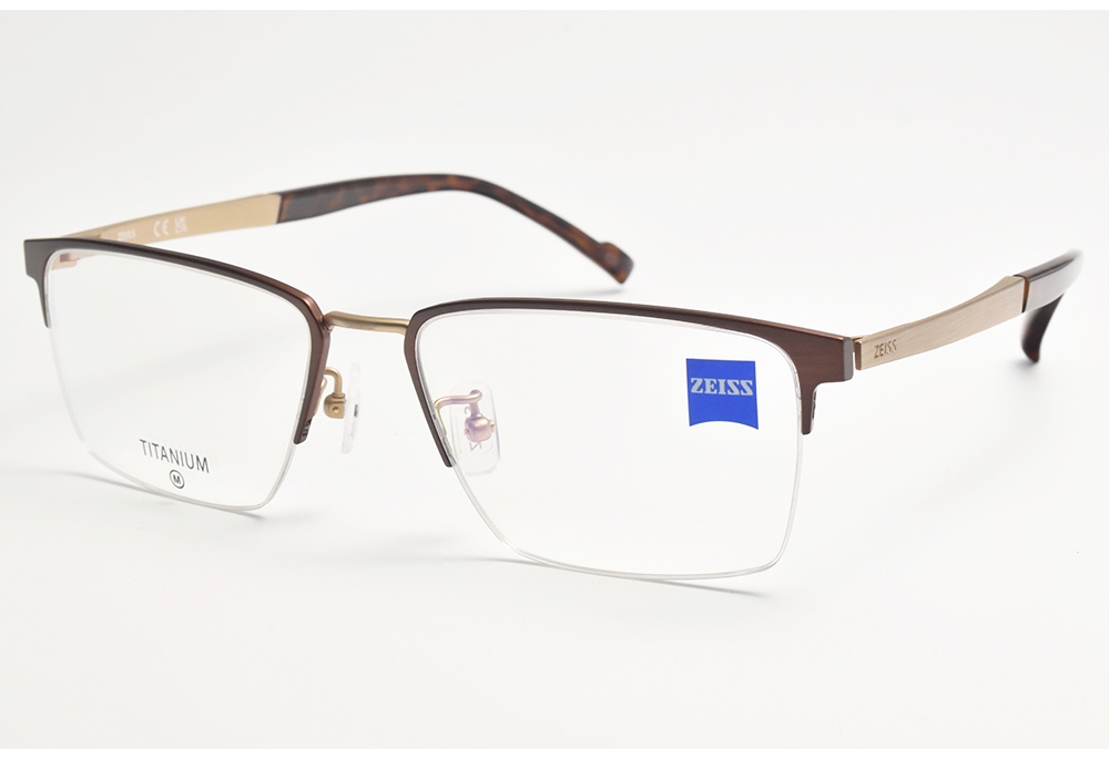 ZEISS 蔡司鈦金屬方形半框光學眼鏡/霧棕霧金#ZS23132LB 201 | 一般鏡框