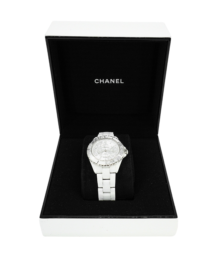 Chanel 香奈兒展示品J12 20週年限量款圖騰陶瓷錶-38mm(白) | CHANEL