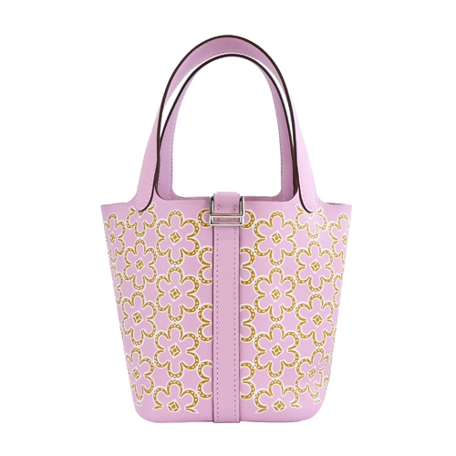 Hermes 愛馬仕Picotin Lock 14CM Swift小牛皮小花印迷你桶包(AA