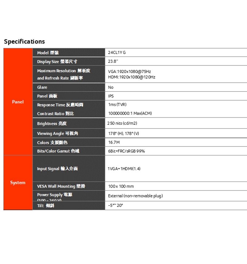 Acer宏碁 24CL1Y - 詳情7