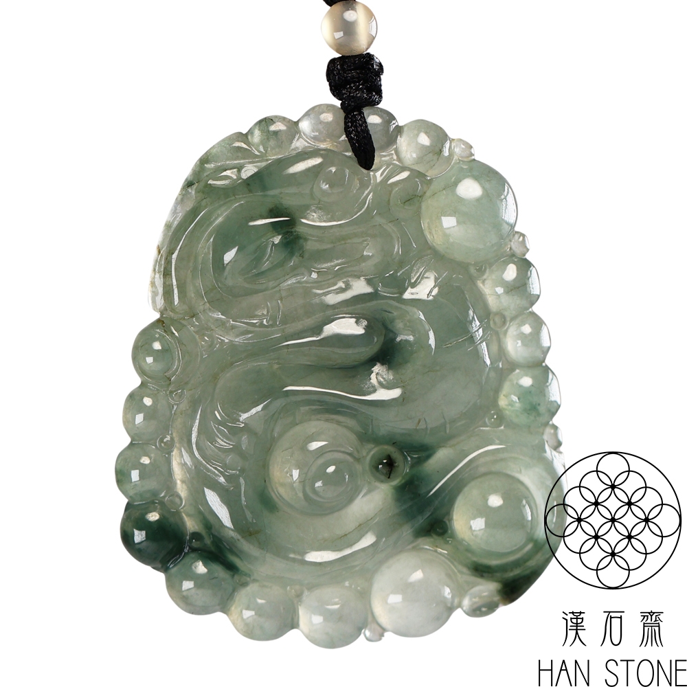 漢石齋】天然翡翠A貨白菜百財玉佩吊墜飄花種(22*44*14mm) | 漢石