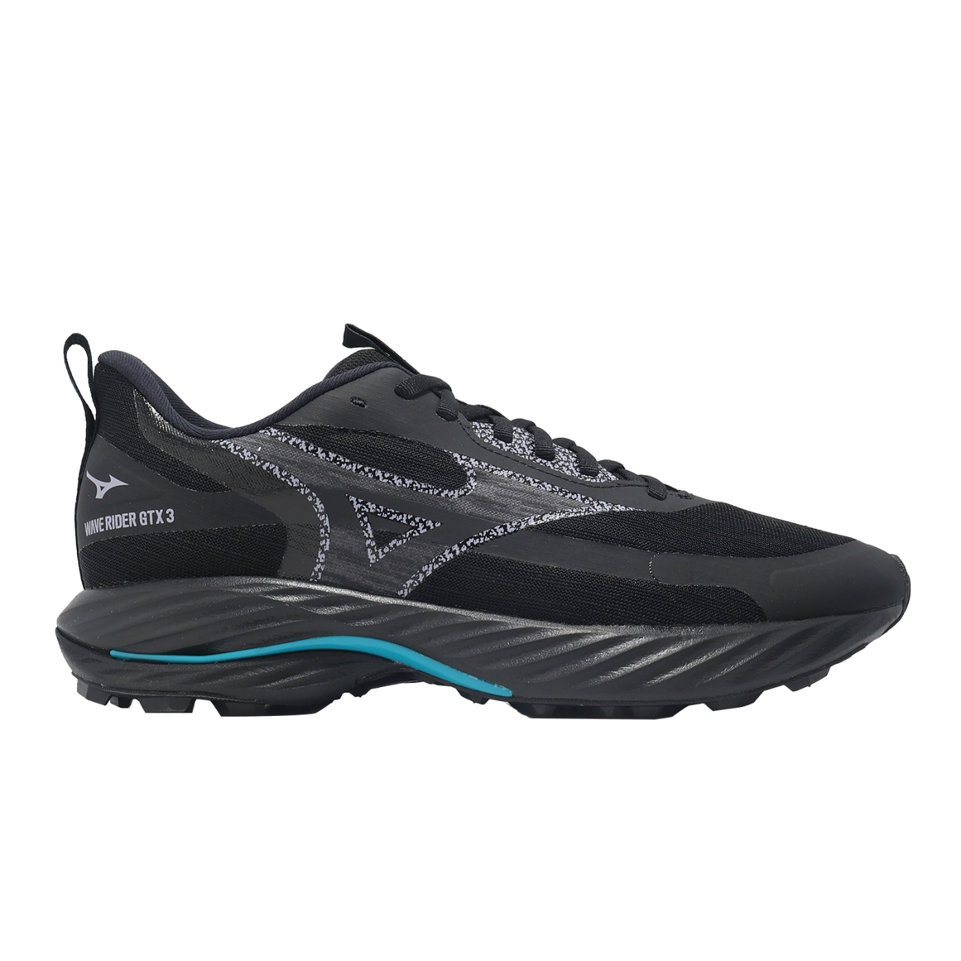 Mizuno 慢跑鞋Wave Rider GTX 2 超寬楦男鞋黑灰防水波浪片運動鞋