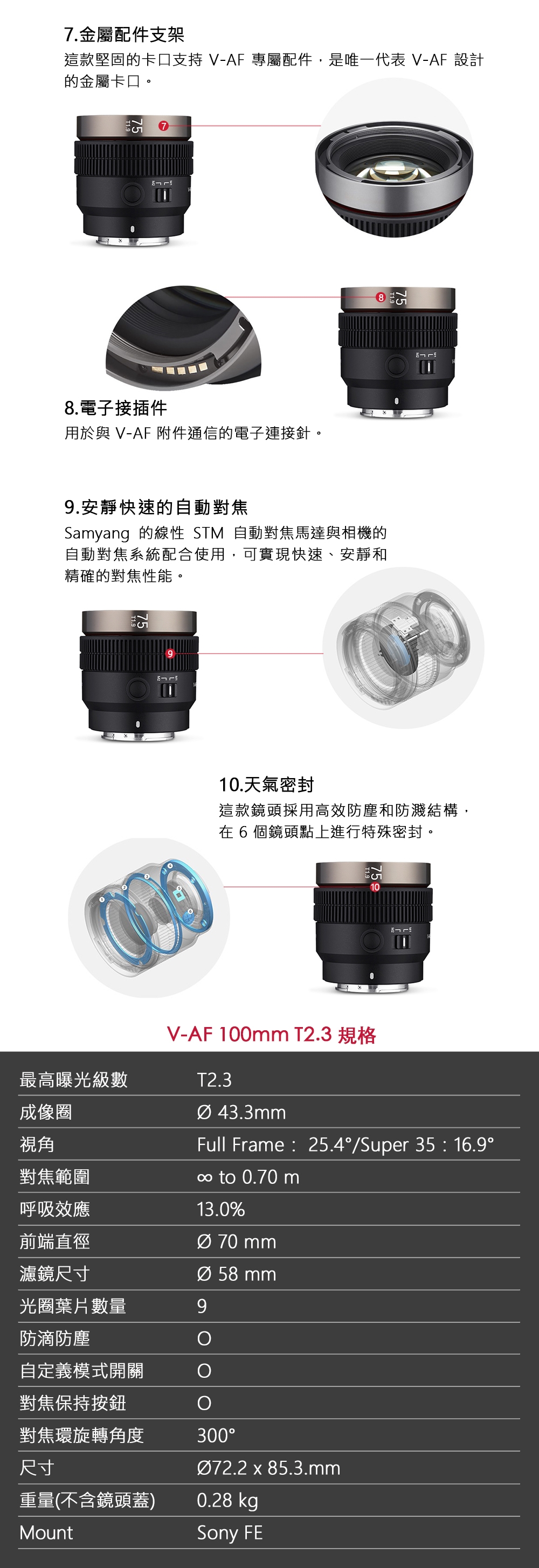 SAMYANG V-AF 100mm T2.3 - 詳情2