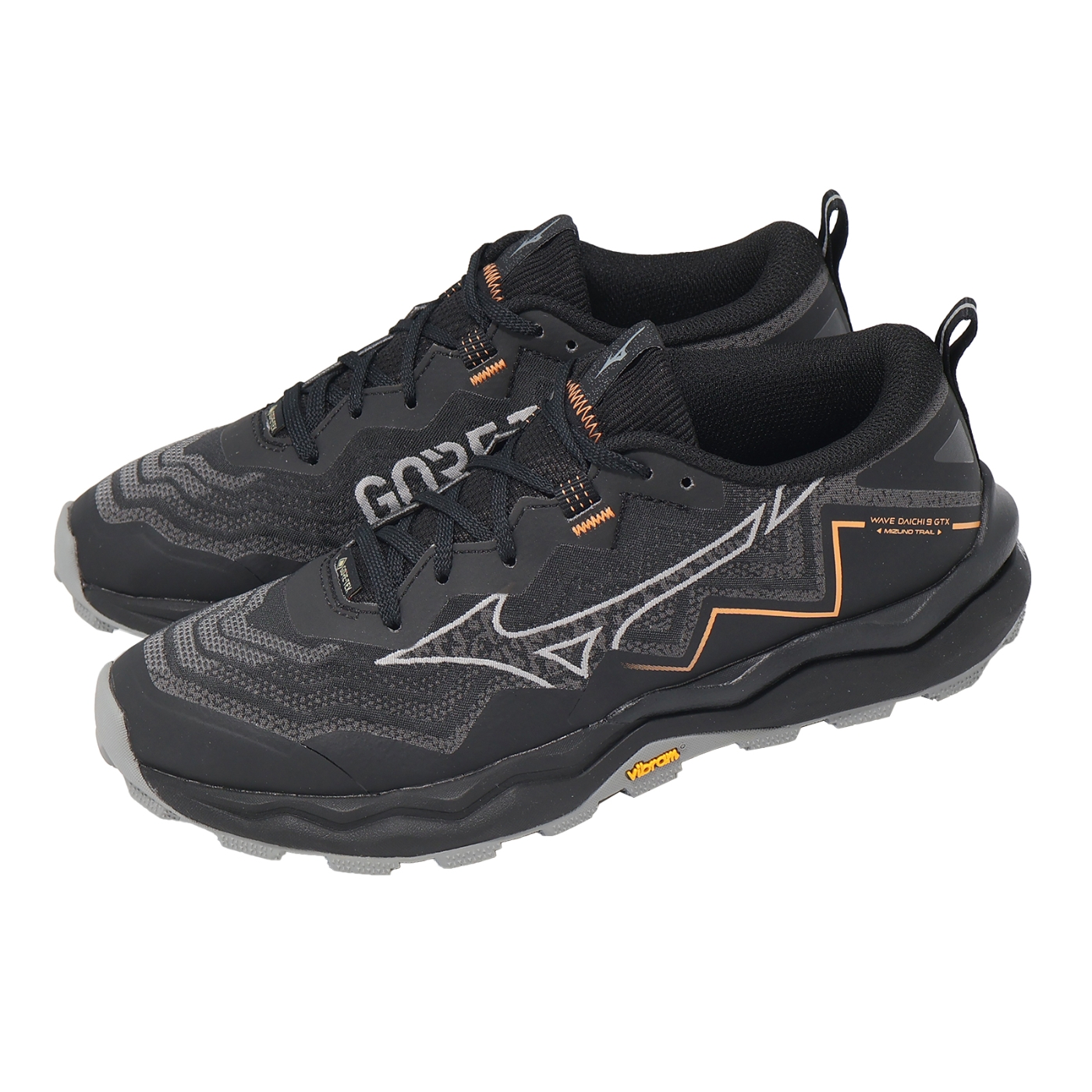 Mizuno 美津濃野跑鞋Wave Daichi 9 GTX 男鞋黑防水黃金大底J1GK2556-32