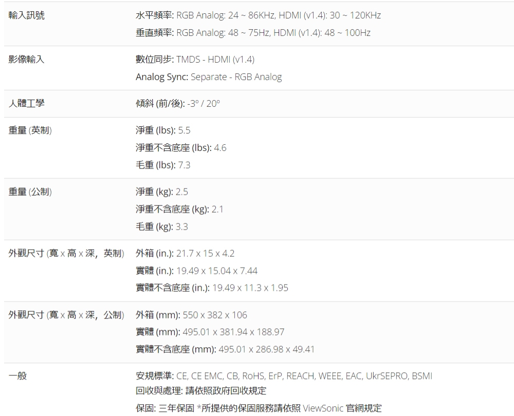 ViewSonic優派 VA220-H - 詳情6