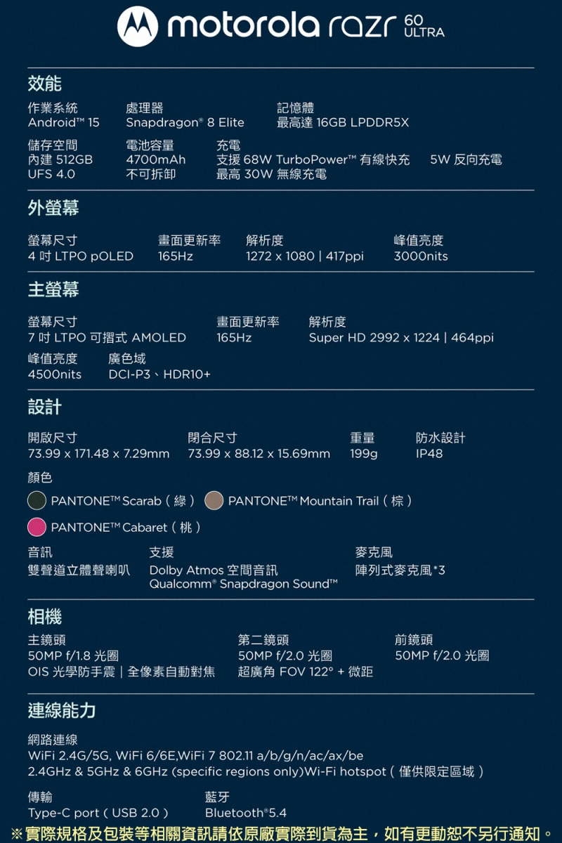 Motorola摩托羅拉 razr - 詳情7