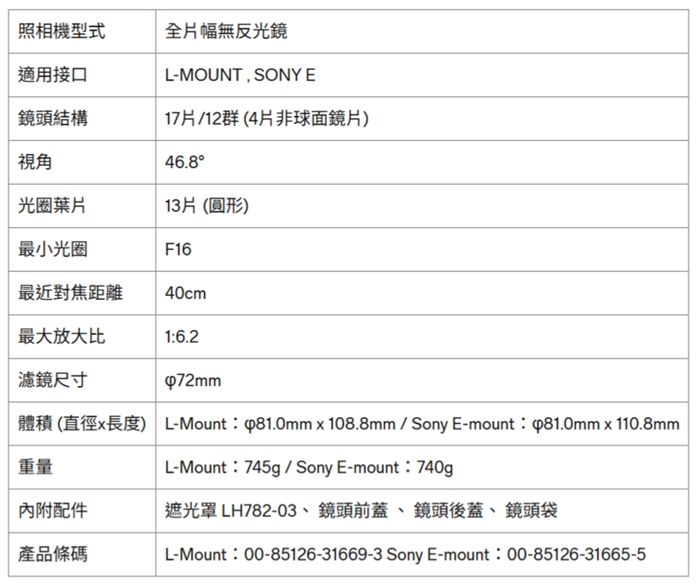 SIGMA適馬 50mm F/1.2 DG DN - 詳情2