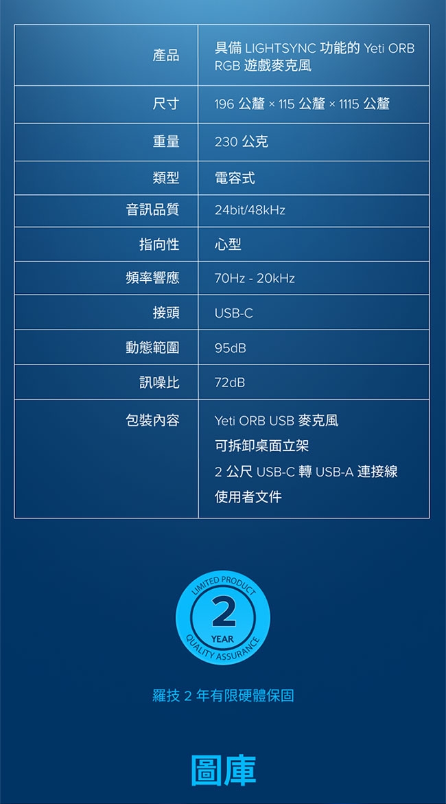 Logitech羅技 G YETI ORB USB - 詳情7