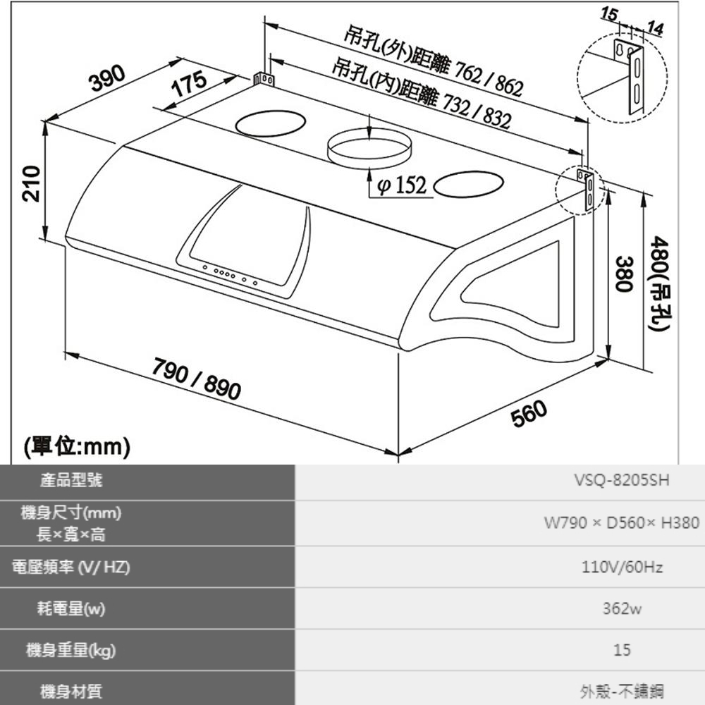 HOSUN豪山牌 VSQ-8205SH - 詳情4