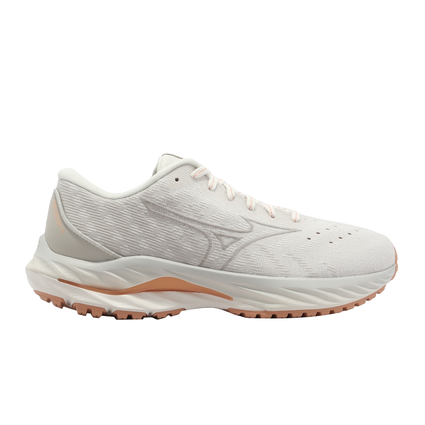 Mizuno 慢跑鞋Wave Inspire 19 SSW 超寬楦女鞋白橘波浪片運動鞋美津濃