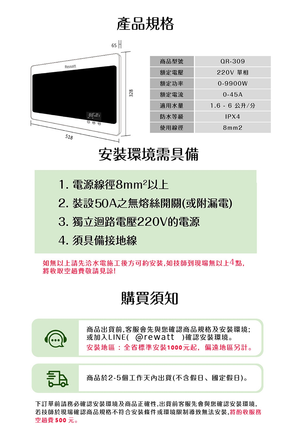 Rewatt綠瓦 QR-309 - 詳情1