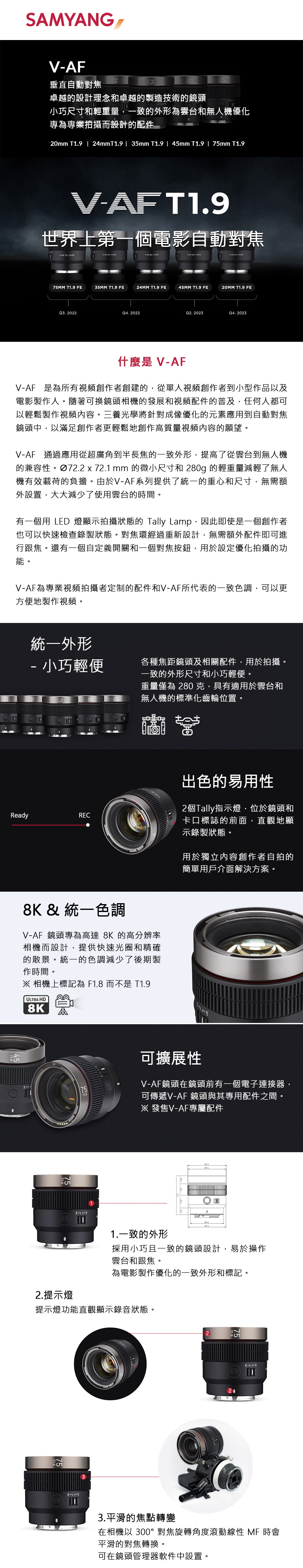 SAMYANG V-AF 75mm T1.9 - 詳情2