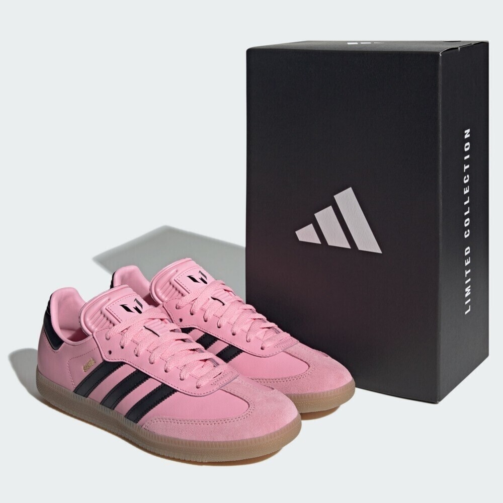Adidas Samba Messi Miami [IH8158] 男女休閒鞋經典復古聯名款芭比粉黑